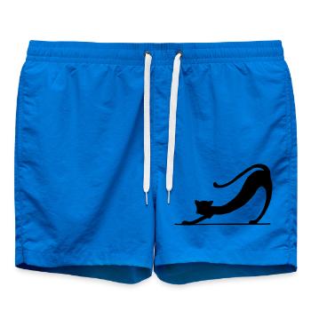 Schwarze Katze Silhouette - Badeshorts - Cobalt blue - Vorne - AI Model Male 185 light (185cm)