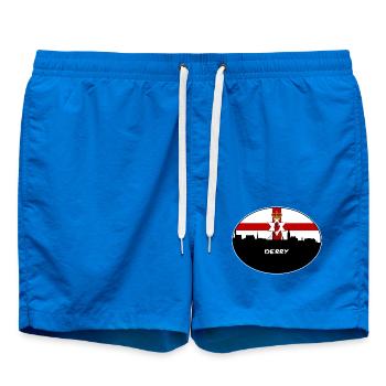 Derry Nordirland Flagge Skyline Travel Souveni - Badeshorts - Cobalt blue - Vorne - AI Model Male 185 light (185cm)
