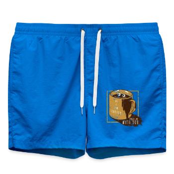 Wacher Kaffeeliebhaber Morgenritual - Badeshorts - Cobalt blue - Vorne - AI Model Male 185 light (185cm)