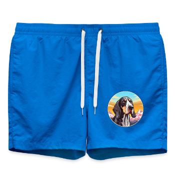 Russischer Harlekin Hund Rasse Cartoon Kawaii W - Badeshorts - Cobalt blue - Vorne - AI Model Male 185 light (185cm)