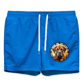 Mastiff Hunderasse Aquarellglas - Badeshorts - Cobalt blue - Vorne - AI Model Male 185 light (185cm)