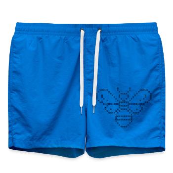 Cross stitch bee black - Swim Trunks - cobalt blue - Front - AI Model Male 185 light (185cm)