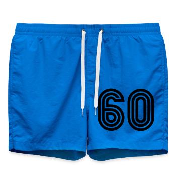 60. 60 JAHRE. 60-JÄHRIGES JUBILÄUM. 60. GEBURTSTAG. - Badeshorts - Cobalt blue - Vorne - AI Model Male 185 light (185cm)