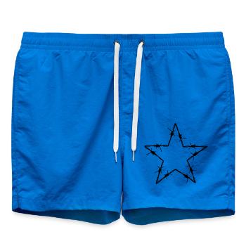Stacheldraht 5 Eck Stern - Geschenkidee Tattoo - Badeshorts - Cobalt blue - Vorne - AI Model Male 185 light (185cm)