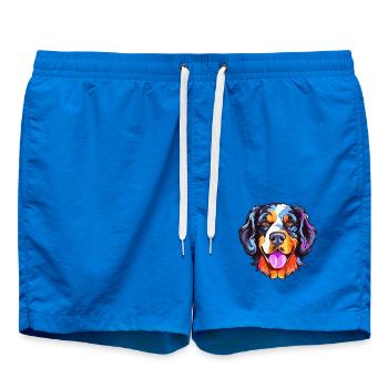 Hund Buntes Aquarell Cartoon Kawaii Tier - Badeshorts - Cobalt blue - Vorne - AI Model Male 185 light (185cm)