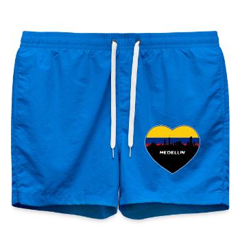 Medellin Kolumbien Flagge Skyline Reise Souvenir - Badeshorts - Cobalt blue - Vorne - AI Model Male 185 light (185cm)
