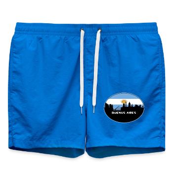 Buenos Aires Argentinien Flagge Skyline Silhouette Tra - Badeshorts - Cobalt blue - Vorne - AI Model Male 185 light (185cm)