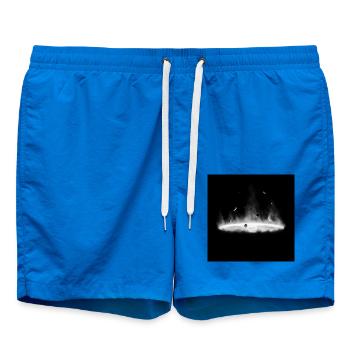 Nebulae Feuer-Silhouette auf Dunkelgrau - Badeshorts - Cobalt blue - Vorne - AI Model Male 185 light (185cm)
