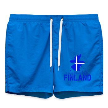 Finnland Finland Suomi - Badeshorts - Cobalt blue - Vorne - AI Model Male 185 light (185cm)