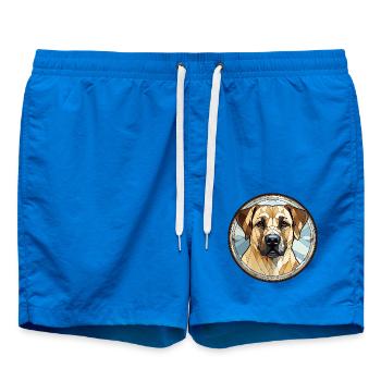 Anatolischer Schäferhund Rasse Aquarellglas - Badeshorts - Cobalt blue - Vorne - AI Model Male 185 light (185cm)