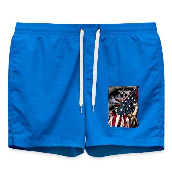 Patriotic Eye Flag - Badeshorts - Cobalt blue - Vorne - AI Model Male 185 light (185cm)