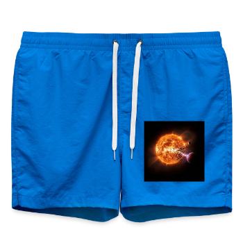 Feuriger Kometen-Print auf T-Shirt - Badeshorts - Cobalt blue - Vorne - AI Model Male 185 light (185cm)