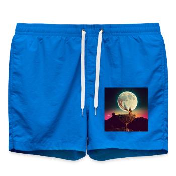 Der Mond - Badeshorts - Cobalt blue - Vorne - AI Model Male 185 light (185cm)