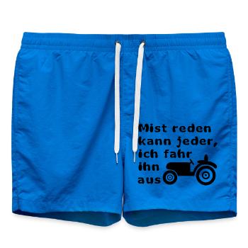 Mist reden kann jeder, ich fahr ihn aus - Badeshorts - Cobalt blue - Vorne - AI Model Male 185 light (185cm)