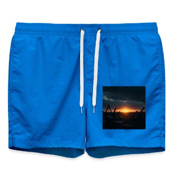 Sonnenuntergang am See - Badeshorts - Cobalt blue - Vorne - AI Model Male 185 light (185cm)