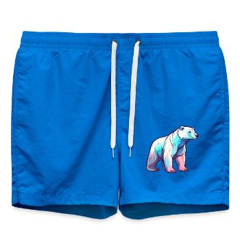 Eisbär Bunte Aquarell-Karikatur Kawaii Anim - Badeshorts - Cobalt blue - Vorne - AI Model Male 185 light (185cm)