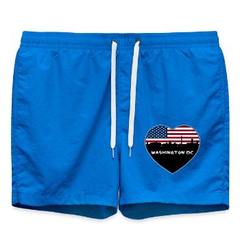 Washington Dc Washington USA Flagge Skyline Travel S - Badeshorts - Cobalt blue - Vorne - AI Model Male 185 light (185cm)