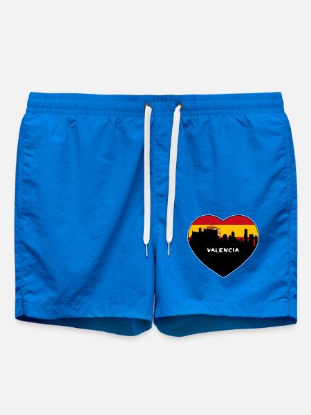 Valencia Spanien Flagge Skyline Reise Souvenir - Badeshorts - Cobalt blue
