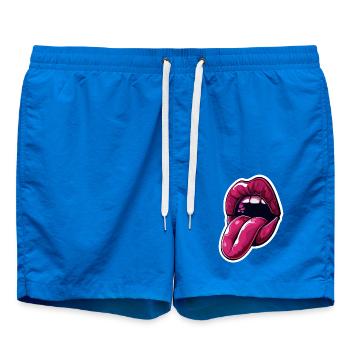 Sticker Zunge - Badeshorts - Cobalt blue - Vorne - AI Model Male 185 light (185cm)
