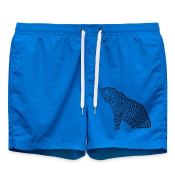 leopard schwarz - Badeshorts - Cobalt blue - Vorne - AI Model Male 185 light (185cm)