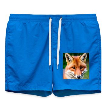 Blattfuchs mit durchdringendem Blick - Badeshorts - Cobalt blue - Vorne - AI Model Male 185 light (185cm)