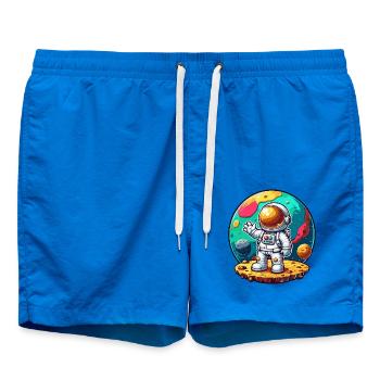 Kleiner Astronaut – Türkisplanet - Badeshorts - Cobalt blue - Vorne - AI Model Male 185 light (185cm)