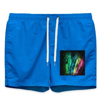 Federn Watercolor - Badeshorts - Cobalt blue - Vorne - AI Model Male 185 light (185cm)