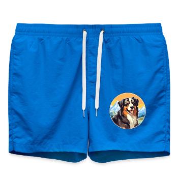 Böhmischer Schäferhund Rasse Cartoon Kawaii Waterco - Badeshorts - Cobalt blue - Vorne - AI Model Male 185 light (185cm)
