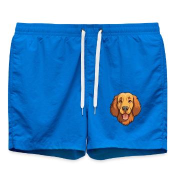 Huntaway Hunderasse Cartoon Kawaii Illustration - Badeshorts - Cobalt blue - Vorne - AI Model Male 185 light (185cm)