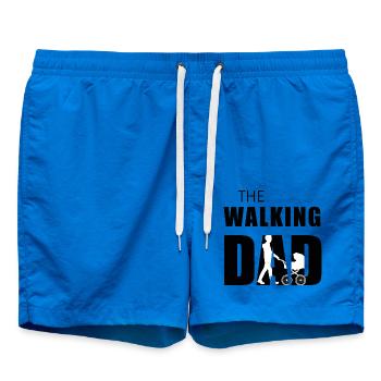 The Walking Dad - Papa mit Kinderwagen - Badeshorts - Cobalt blue - Vorne - AI Model Male 185 light (185cm)