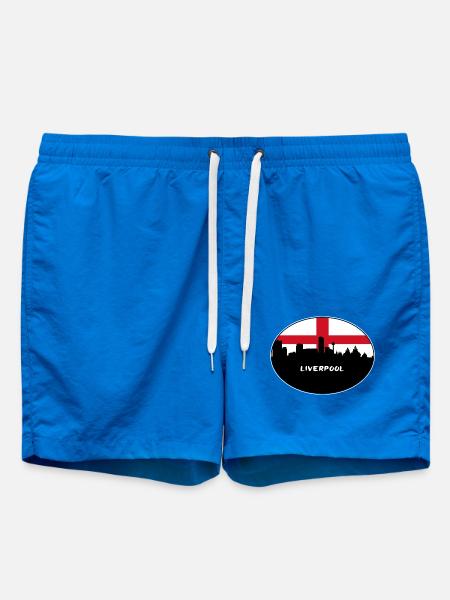Liverpool England Flagge Skyline Reise Souvenir - Badeshorts - Cobalt blue