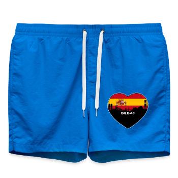 Bilbao Spanien Flagge Skyline Reise Souvenir - Badeshorts - Cobalt blue - Vorne - AI Model Male 185 light (185cm)