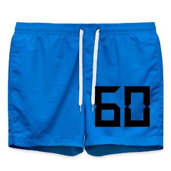 60. 60 JAHRE. 60-JÄHRIGES JUBILÄUM. 60. GEBURTSTAG. - Badeshorts - Cobalt blue - Vorne - AI Model Male 185 light (185cm)