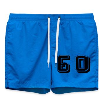 60. 60 JAHRE. 60-JÄHRIGES JUBILÄUM. 60. GEBURTSTAG. - Badeshorts - Cobalt blue - Vorne - AI Model Male 185 light (185cm)