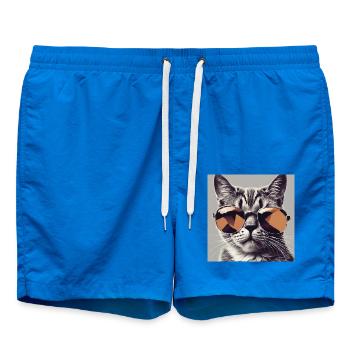 Cool Cat #1 - Badeshorts - Cobalt blue - Vorne - AI Model Male 185 light (185cm)
