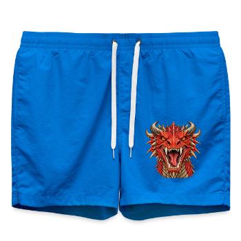 Brüllender Roter Drachenkopf - Badeshorts - Cobalt blue - Vorne - AI Model Male 185 light (185cm)