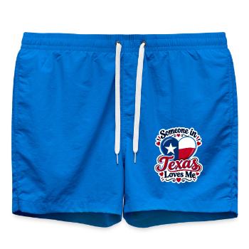 Texas Liebe Herzdesign - Badeshorts - Cobalt blue - Vorne - AI Model Male 185 light (185cm)