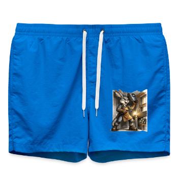 Bunny Punk Schweißer im Werkschuppen - Badeshorts - Cobalt blue - Vorne - AI Model Male 185 light (185cm)