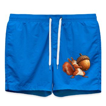 Rotes Eichhörnchen mit einer riesigen Eichel - Badeshorts - Cobalt blue - Vorne - AI Model Male 185 light (185cm)