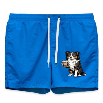 Australian Shepherd Aussie Aussiebesitzer Aussies - Badeshorts - Cobalt blue - Vorne - AI Model Male 185 light (185cm)