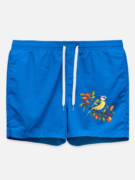 Blaumeise im bunten Herbst - Badeshorts - Cobalt blue