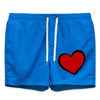 Herz Rot Schwarze Kontur Symbol - Badeshorts - Cobalt blue - Vorne - AI Model Male 185 light (185cm)