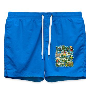 Brasilien Reisesticker - Badeshorts - Cobalt blue - Vorne - AI Model Male 185 light (185cm)