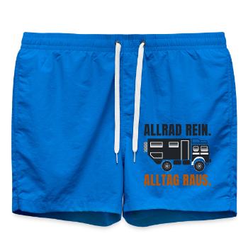 Forstweg? Klingt nach Abkürzung. – Offroad Spruch - Badeshorts - Cobalt blue - Vorne - AI Model Male 185 light (185cm)