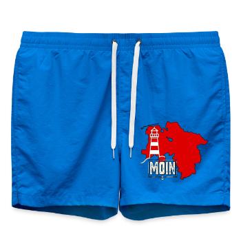 Moin Niedersachsen Leuchtturm - Badeshorts - Cobalt blue - Vorne - AI Model Male 185 light (185cm)