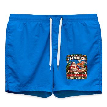 O du fröhliche. O du fünfte Portion. - Badeshorts - Cobalt blue - Vorne - AI Model Male 185 light (185cm)