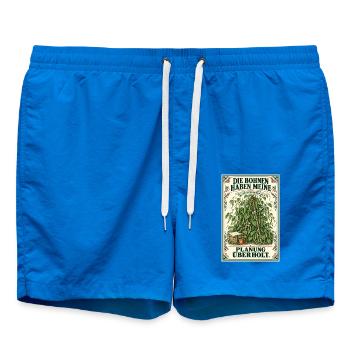 Bohnen überholen die Planung – Vintage-Garten - Badeshorts - Cobalt blue - Vorne - AI Model Male 185 light (185cm)