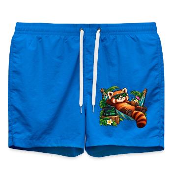 Roter Panda im Urlaub – Aktien und Entspannung - Badeshorts - Cobalt blue - Vorne - AI Model Male 185 light (185cm)
