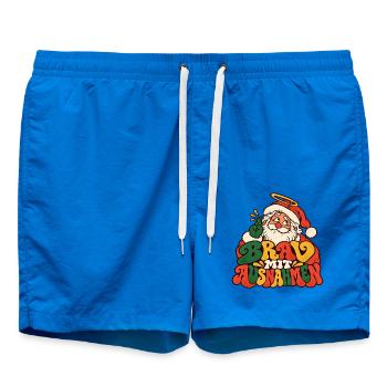 Brav mit Ausnahmen Weihnachtsmann Lustiger Spruch - Badeshorts - Cobalt blue - Vorne - AI Model Male 185 light (185cm)