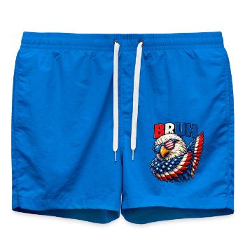 American Flag Bruh Dabbing Eagle Men Boys - Badeshorts - Cobalt blue - Vorne - AI Model Male 185 light (185cm)